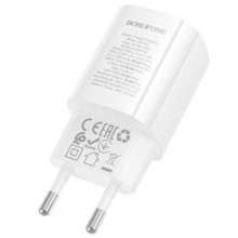 МЗП Borofone BA104A Pudding PD20W+QC3.0 (1USB-A/1C) – Білий