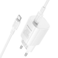 МЗП Borofone BA103A Pudding PD20W (1USB-C) + кабель Type-C to Type-C – Білий