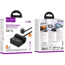 МЗП Hoco AC34 Win 2 position 70W QC+PD (1USB-A/3C/1Socket) (1.5m) – Чорний