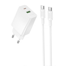 СЗУ Borofone BAS76A Source PD30W+QC3.0 (1USB-A/1C) + кабель Type-C to Type-C