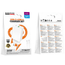 МЗП Borofone BAS76A Source PD30W+QC3.0 (1USB-A/1C) + кабель Type-C to Type-C – undefined