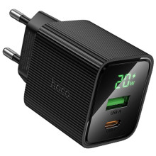 СЗУ Hoco CS83A Excellent with digital display PD20W+QC3.0 (1USB-A/1C) – Черный