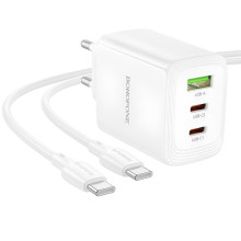СЗУ Borofone BN32 Cargador PD65W (1USB-A/2C) + кабель Type-C to Type-C – Белый