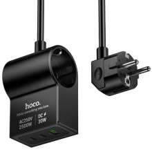 СЗУ Hoco AC33 Win 1 position 30W QC+PD (1USB-A/2C/1Socket) (1.5m)