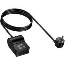 СЗУ Hoco AC33 Win 1 position 30W QC+PD (1USB-A/2C/1Socket) (1.5m) – Черный