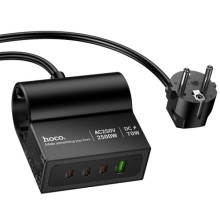 СЗУ Hoco AC34 Win 2 position 70W QC+PD (1USB-A/3C/1Socket) (1.5m) – Черный