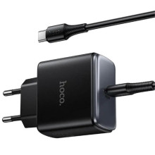 СЗУ Hoco C159A Upgrade PD65W (1USB-C) + кабель Type-C to Type-C – Черный