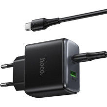СЗУ Hoco C158A Upgrade PD45W (1USB-A/1C) + кабель Type-C to Type-C – Черный