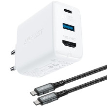 МЗП Acefast A17 PD65W GaN (1USB-A/1C/1HDMI) + кабель Type-C to Type-C