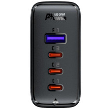 СЗУ Acefast A37 PD100W+QC3.0  GaN (1USB-A/3C) + кабель Type-C to Type-C 2m – Черный