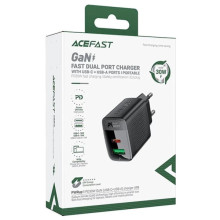 СЗУ Acefast A98 PD30W+QC3.0 GaN (1USB-A/1C) – Черный