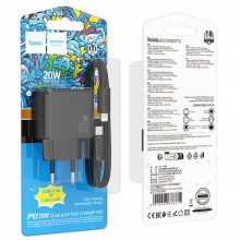 СЗУ Hoco CS16A Wish PD20W (1USB-C/1L) + кабель Type-C to Lightning – Черный
