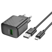 МЗП Hoco CS21A Rich QC3.0 18W (1USB-A) + кабель USB to MicroUSB – Чорний