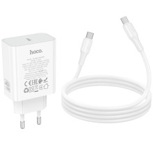 МЗП Hoco C162A Source PD40W (1USB-C) + кабель Type-C to Type-C – Білий