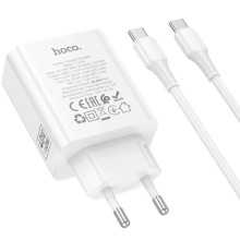 МЗП Hoco C162A Source PD40W (1USB-C) + кабель Type-C to Type-C – Білий