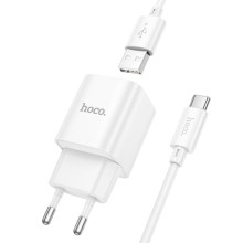 СЗУ Hoco C145A Charm QC3.0 18W (1USB-A) + кабель USB to Type-C – Белый