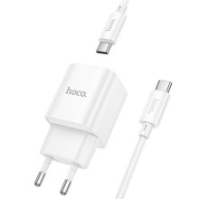СЗУ Hoco C147A PD20W+QC3.0 (1USB-A/1C) + кабель Type-C to Type-C – Белый