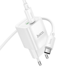 СЗУ Hoco C147A PD20W+QC3.0 (1USB-A/1C) + кабель Type-C to Type-C – Белый