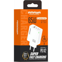 МЗП Amaya E102T PD65W+QC3.0 GaN (1USB-A/2C)