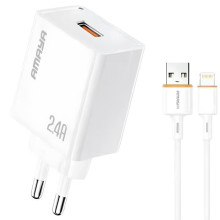 СЗУ Amaya E79D 2.4A (1USB-A) + кабель USB to Lightning