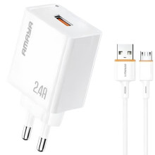 СЗУ Amaya E79D 2.4A (1USB-A) + кабель USB to MicroUSB
