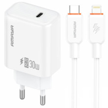 СЗУ Amaya E76D PD30W (1USB-C) + кабель Type-C to Type-C