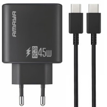 СЗУ Amaya E70S PD45W (1USB-C) + кабель Type-C to Type-C