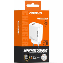 СЗУ Amaya E57S QC3.0 20W (1USB-A) + кабель USB to Type-C – Белый