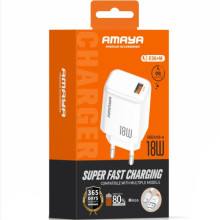 СЗУ Amaya E56 QC3.0 18W (1USB-A) + кабель USB to MicroUSB – Белый