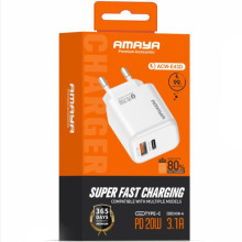 СЗУ Amaya E43D PD20W (1USB-A/1C) – Белый