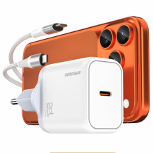 МЗП Amaya E280S PD20W GaN (1USB-C) + кабель Type-C to Type-C – Білий