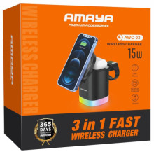 БЗУ Amaya AWC-02 3-in-1 15W – Черный