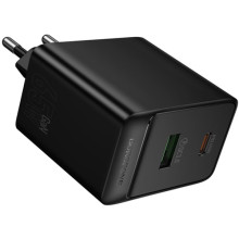 СЗУ Borofone BAS17A Erudite PD65W+QC3.0 (1USB-A/1C) – Черный