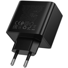 СЗУ Borofone BAS17A Erudite PD65W+QC3.0 (1USB-A/1C) – Черный