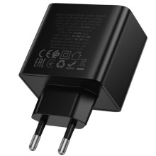 СЗУ Borofone BAS16A Erudite PD45W+QC3.0 (1USB-A/1C) – Черный