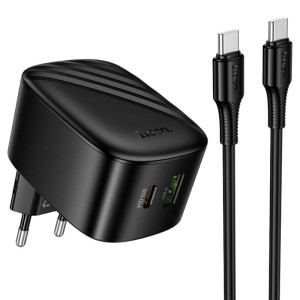 СЗУ Hoco CS101A Folding PD20W+QC3.0 (1USB-A/1C) + кабель Type-C to Type-C