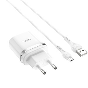 МЗП Hoco C12Q Smart QC3.0 3A (1USB-A) + кабель USB to MicroUSB – Білий