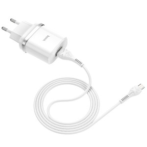 МЗП Hoco C12Q Smart QC3.0 3A (1USB-A) + кабель USB to MicroUSB – Білий