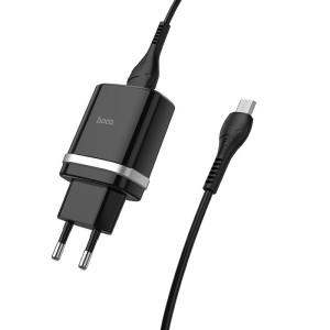 МЗП Hoco C12Q Smart QC3.0 3A (1USB-A) + кабель USB to MicroUSB – Чорний