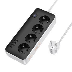 Подовжувач Hoco AC21 Sunlight 4-bit (1C/3A/4xSocket) (1.5m) – Білий