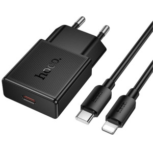 МЗП Hoco N72 Speed ultra-thin PD20W (1USB-C) + кабель Type-C to Lightning – Чорний