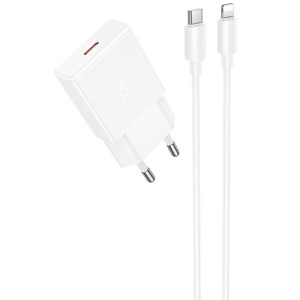 МЗП Hoco N72 Speed ultra-thin PD20W (1USB-C) + кабель Type-C to Lightning – Білий