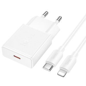 МЗП Hoco N72 Speed ultra-thin PD20W (1USB-C) + кабель Type-C to Lightning – Білий