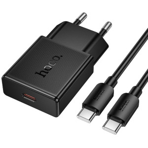 МЗП Hoco N72 Speed ultra-thin PD20W (1USB-C) + кабель Type-C to Type-C – Чорний