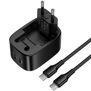 МЗП Hoco CS101A Folding PD20W+QC3.0 (1USB-A/1C) + кабель Type-C to Type-C – Чорний