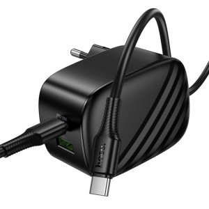 МЗП Hoco CS101A Folding PD20W+QC3.0 (1USB-A/1C) + кабель Type-C to Type-C – Чорний