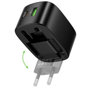 МЗП Hoco CS101A Folding PD20W+QC3.0 (1USB-A/1C) – Чорний