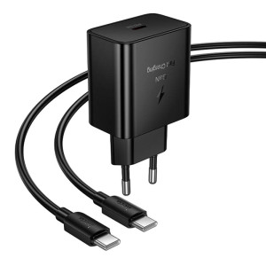 МЗП Hoco N77 Star PD45W (1USB-C) + кабель Type-C to Type-C – Чорний