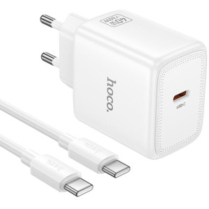 МЗП Hoco N83 Profit PD40W (1USB-C) + кабель Type-C to Type-C – Білий