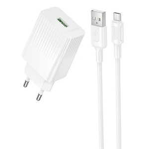 СЗУ Borofone BAS72A Source QC3.0 (1USB-A) + кабель USB to MicroUSB